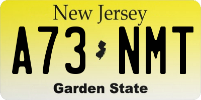 NJ license plate A73NMT