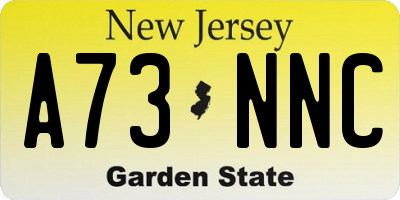 NJ license plate A73NNC