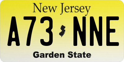 NJ license plate A73NNE