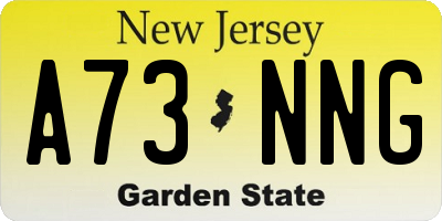 NJ license plate A73NNG