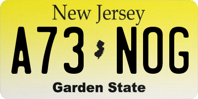 NJ license plate A73NOG