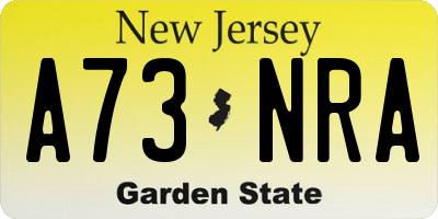 NJ license plate A73NRA