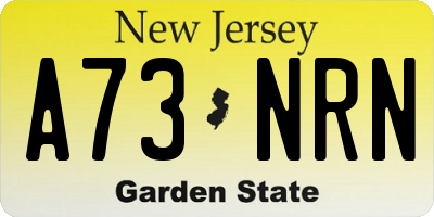NJ license plate A73NRN