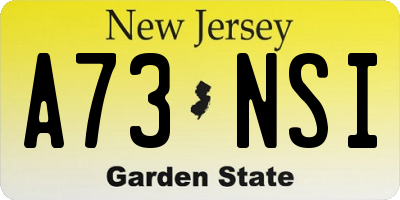NJ license plate A73NSI