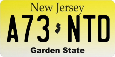 NJ license plate A73NTD