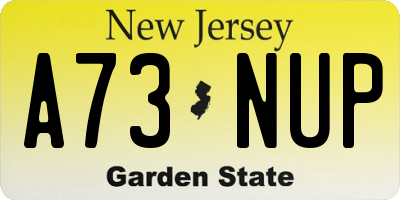 NJ license plate A73NUP