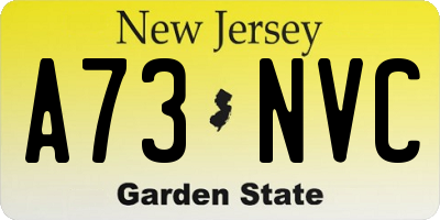 NJ license plate A73NVC