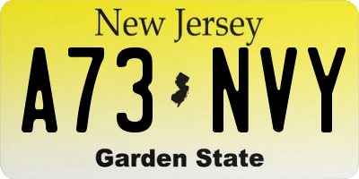 NJ license plate A73NVY