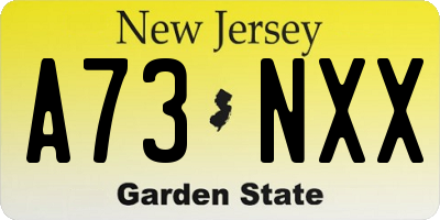 NJ license plate A73NXX
