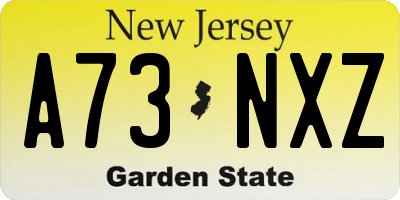 NJ license plate A73NXZ