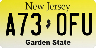 NJ license plate A73OFU