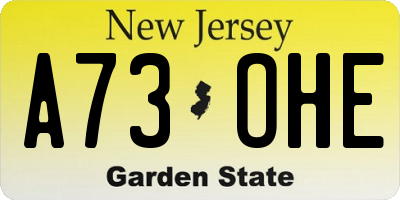 NJ license plate A73OHE