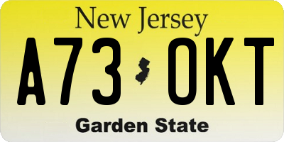 NJ license plate A73OKT
