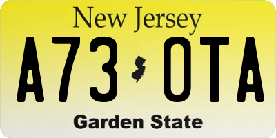 NJ license plate A73OTA
