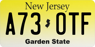 NJ license plate A73OTF