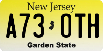 NJ license plate A73OTH