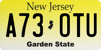 NJ license plate A73OTU