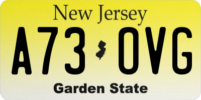 NJ license plate A73OVG