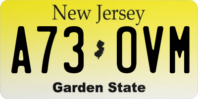 NJ license plate A73OVM