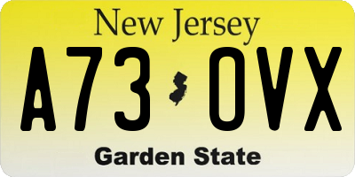 NJ license plate A73OVX