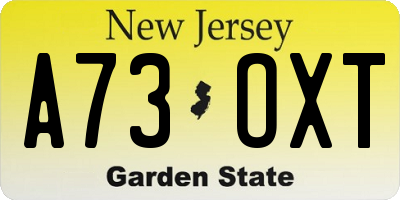 NJ license plate A73OXT