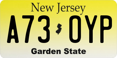 NJ license plate A73OYP