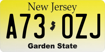 NJ license plate A73OZJ