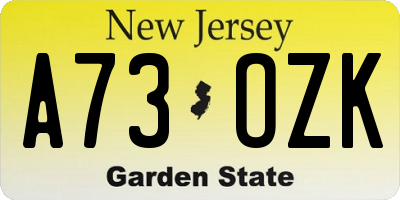NJ license plate A73OZK