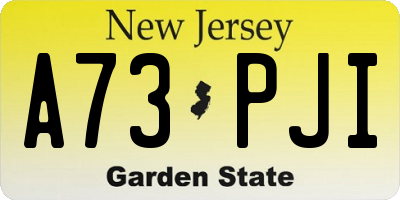 NJ license plate A73PJI