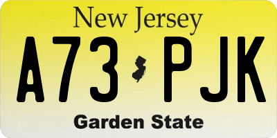NJ license plate A73PJK
