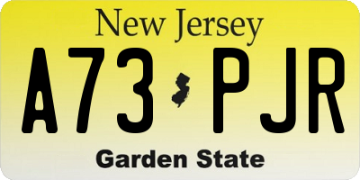NJ license plate A73PJR