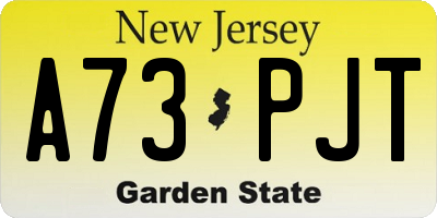 NJ license plate A73PJT