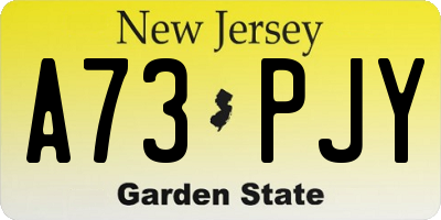 NJ license plate A73PJY