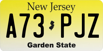 NJ license plate A73PJZ