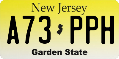 NJ license plate A73PPH