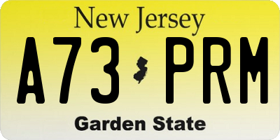 NJ license plate A73PRM