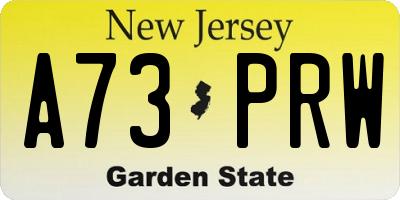 NJ license plate A73PRW
