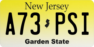 NJ license plate A73PSI