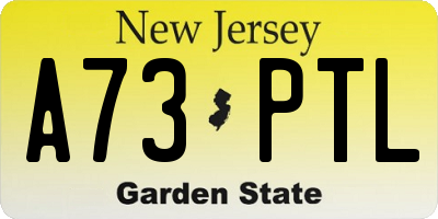 NJ license plate A73PTL