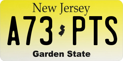 NJ license plate A73PTS