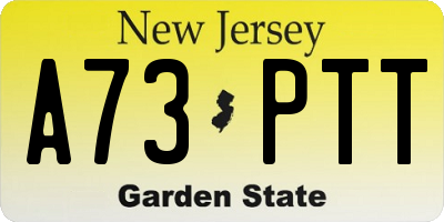 NJ license plate A73PTT