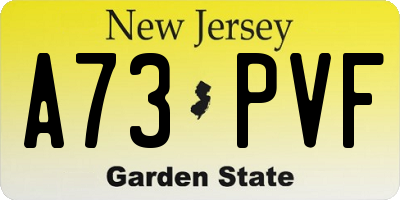 NJ license plate A73PVF