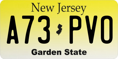 NJ license plate A73PVO