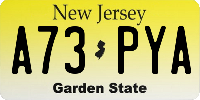 NJ license plate A73PYA