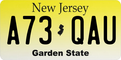 NJ license plate A73QAU