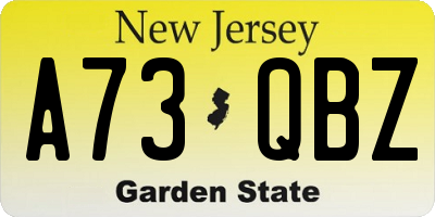 NJ license plate A73QBZ