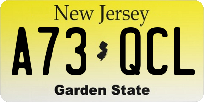 NJ license plate A73QCL