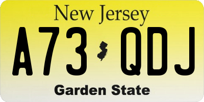 NJ license plate A73QDJ
