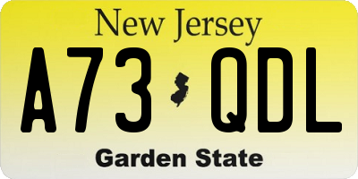 NJ license plate A73QDL