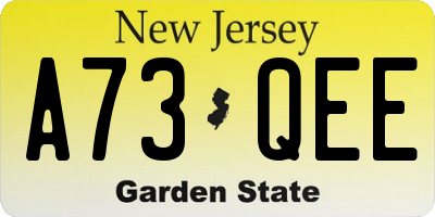 NJ license plate A73QEE